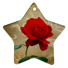 Red Rose Art Star Ornament (Two Sides) from UrbanLoad.com Back