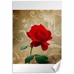 Red Rose Art Canvas 12  x 18 