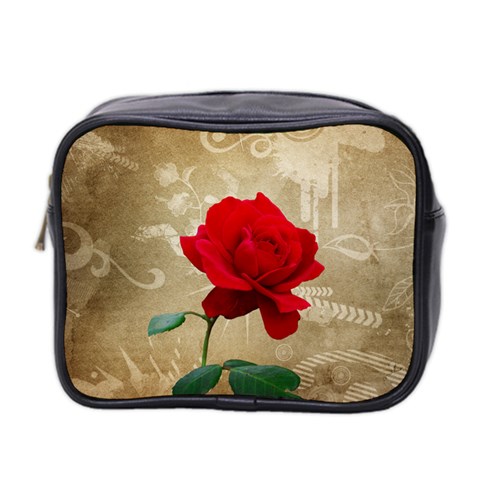 Red Rose Art Mini Toiletries Bag (Two Sides) from UrbanLoad.com Front