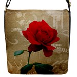 Red Rose Art Flap Closure Messenger Bag (S)