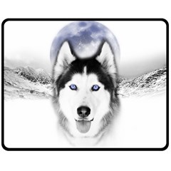 Wolf Moon Mountains Double Sided Fleece Blanket (Medium) from UrbanLoad.com 58.8 x47.4  Blanket Front