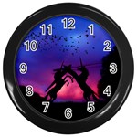 Unicorn Sunset Wall Clock (Black)