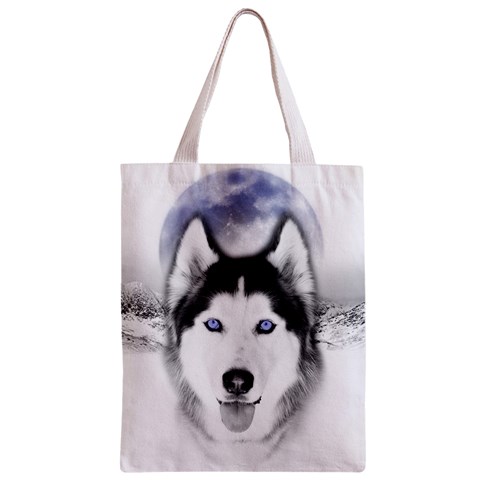 Wolf Moon Mountains Zipper Classic Tote Bag from UrbanLoad.com Front
