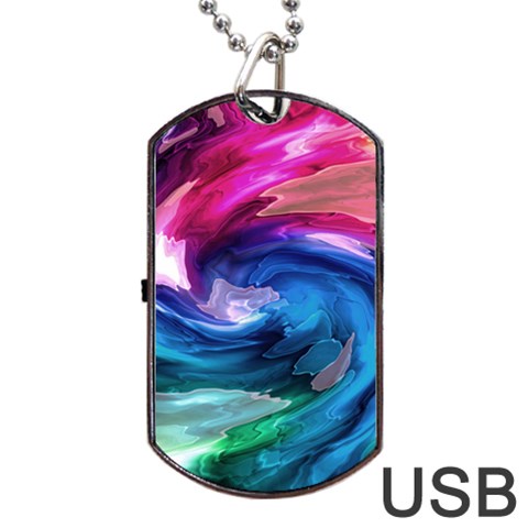 Water Paint Dog Tag USB Flash (One Side) from UrbanLoad.com Front