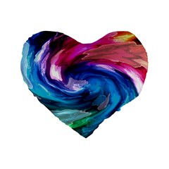 Water Paint Standard 16  Premium Flano Heart Shape Cushion  from UrbanLoad.com Front