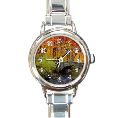 Stone Country Bridge Round Italian Charm Watch from UrbanLoad.com Front