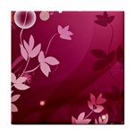 Pink Flower Art Tile Coaster