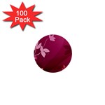 Pink Flower Art 1  Mini Button (100 pack) 