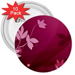 Pink Flower Art 3  Button (10 pack)