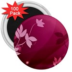 Pink Flower Art 3  Magnet (100 pack)
