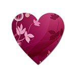 Pink Flower Art Magnet (Heart)