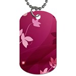 Pink Flower Art Dog Tag (Two Sides)