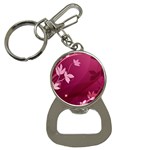 Pink Flower Art Bottle Opener Key Chain
