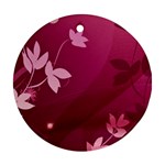 Pink Flower Art Round Ornament (Two Sides)