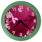 Pink Flower Art Color Wall Clock