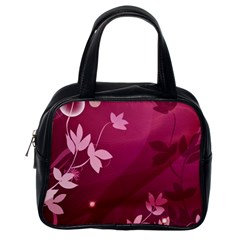 Pink Flower Art Classic Handbag (Two Sides) from UrbanLoad.com Back