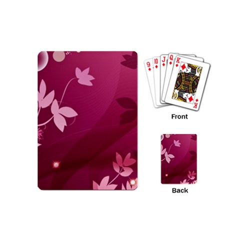 Pink Flower Art Playing Cards (Mini) from UrbanLoad.com Back