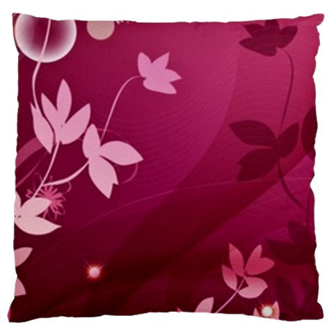 Pink Flower Art Large Flano Cushion Case (Two Sides) from UrbanLoad.com Front