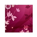 Pink Flower Art Small Satin Scarf (Square)