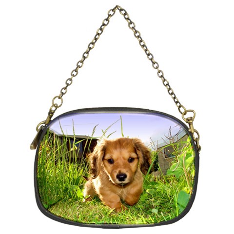 Puppy In Grass Chain Purse (Two Sides) from UrbanLoad.com Front
