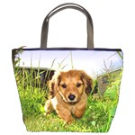 Puppy In Grass Bucket Bag