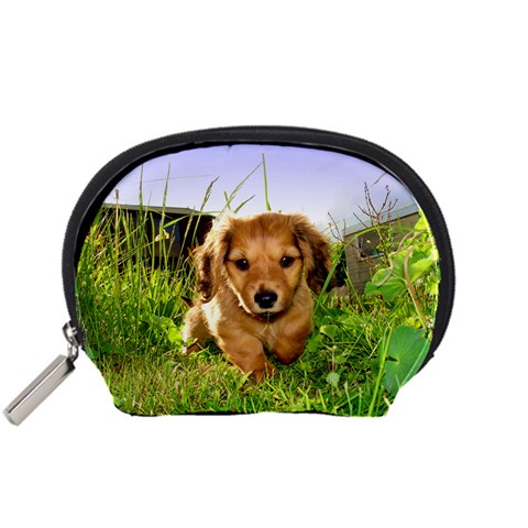 Puppy In Grass Accessory Pouch (Small) from UrbanLoad.com Front