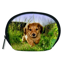 Puppy In Grass Accessory Pouch (Medium) from UrbanLoad.com Front