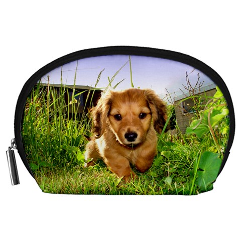 Puppy In Grass Accessory Pouch (Large) from UrbanLoad.com Front