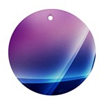 Purple Blue Wave Round Ornament (Two Sides)