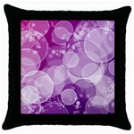 Purple Bubble Art Throw Pillow Case (Black)