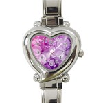 Purple Bubble Art Heart Italian Charm Watch