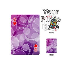 Queen Purple Bubble Art Playing Cards 54 (Mini) from UrbanLoad.com Front - HeartQ