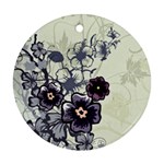 Purple Flower Art Ornament (Round)