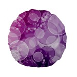 Purple Bubble Art Standard 15  Premium Flano Round Cushion 