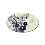 Purple Flower Art Sticker (Oval)