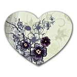 Purple Flower Art Heart Mousepad