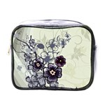 Purple Flower Art Mini Toiletries Bag (One Side)
