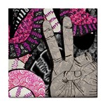 Peace Hand Art Tile Coaster