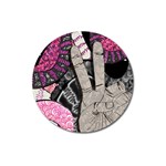Peace Hand Art Magnet 3  (Round)