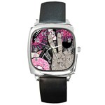 Peace Hand Art Square Metal Watch