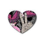 Peace Hand Art Rubber Coaster (Heart)