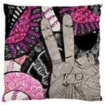 Peace Hand Art Large Flano Cushion Case (Two Sides)