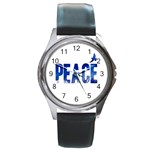 Peace Bird Round Metal Watch