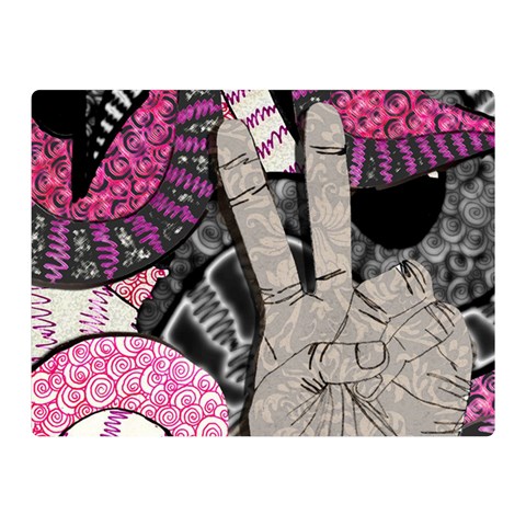 Peace Hand Art Double Sided Flano Blanket (Mini) from UrbanLoad.com 35 x27  Blanket Front