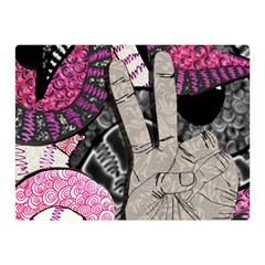 Peace Hand Art Double Sided Flano Blanket (Mini) from UrbanLoad.com 35 x27  Blanket Back