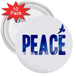 Peace Bird 3  Button (10 pack)