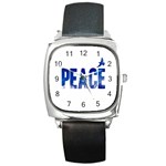 Peace Bird Square Metal Watch