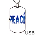 Peace Bird Dog Tag USB Flash (One Side)