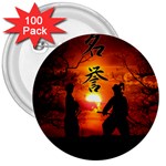 Ninja Sunset 3  Button (100 pack)