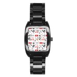 Music Is My Life Stainless Steel Barrel Watch